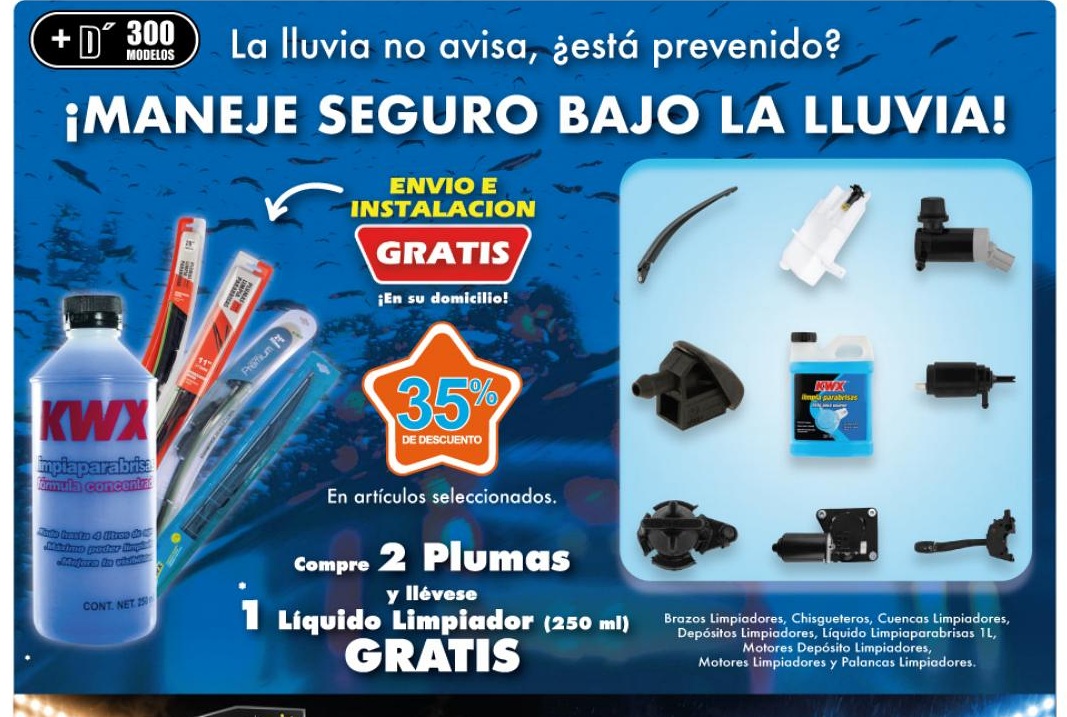 Promociones para temporada de lluvia